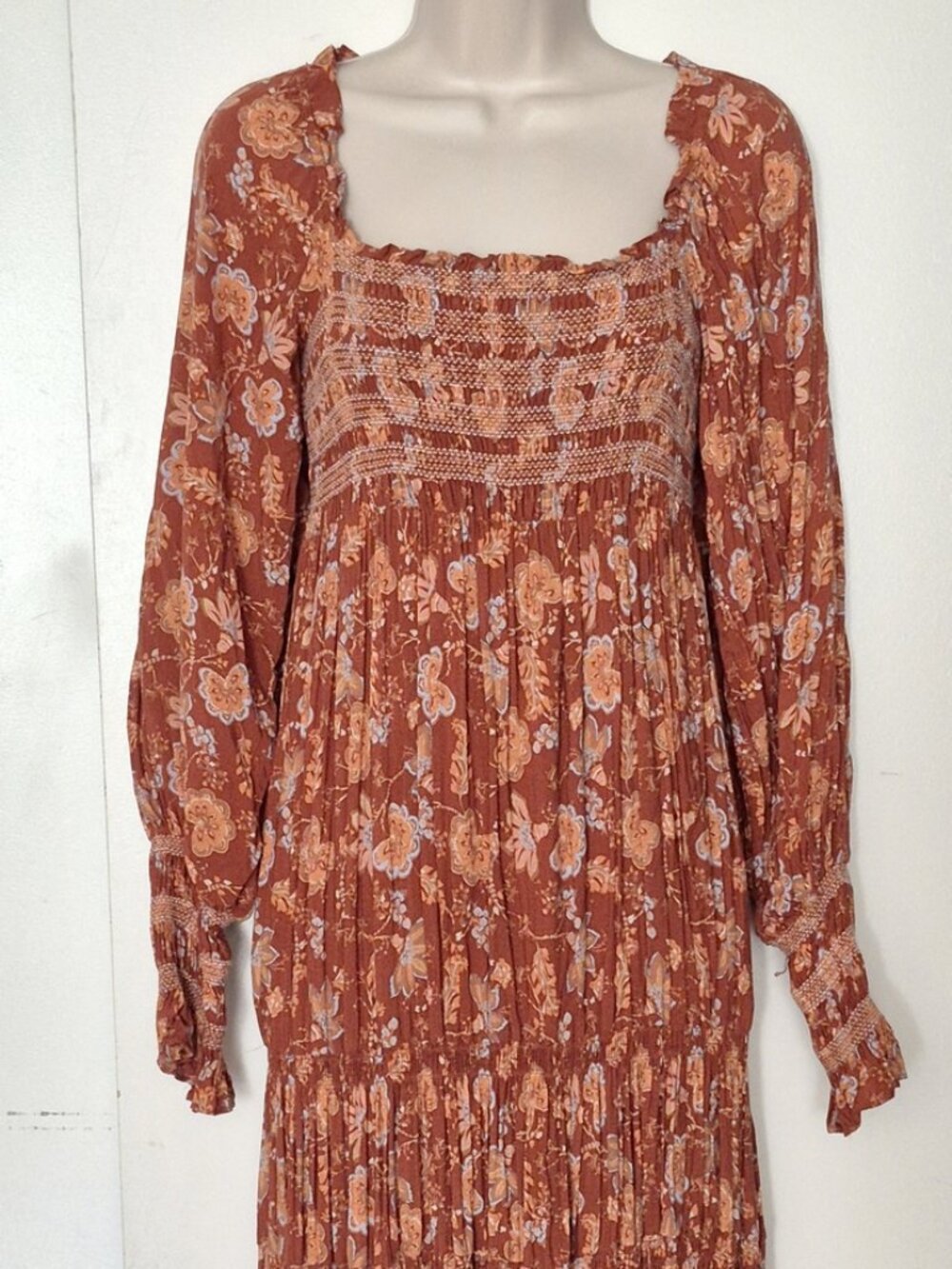 Free People Sweet Escape Maxi Dress Mocha Combo Size M - Picture 7 of 12